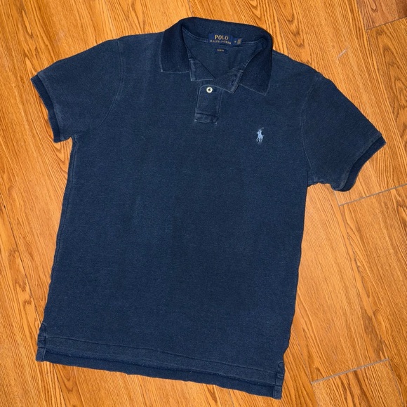 Polo Ralph Lauren Indigo Mesh Polo Shirt Slim Fit - Picture 3 of 6